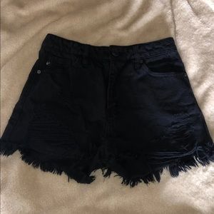 high waisted denim shorts